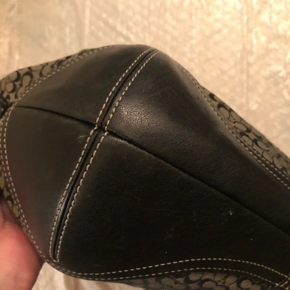 Coach black gray mini c soho bag